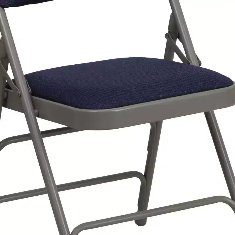 Chaise pliante rembourrée en métal Beige/Noir/Gris/Bleu marine pour 2