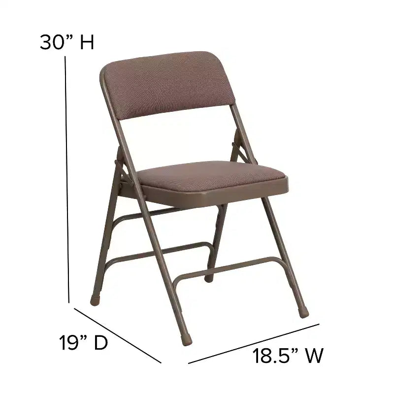 Chaise pliante rembourrée en métal Beige/Noir/Gris/Bleu marine pour 2