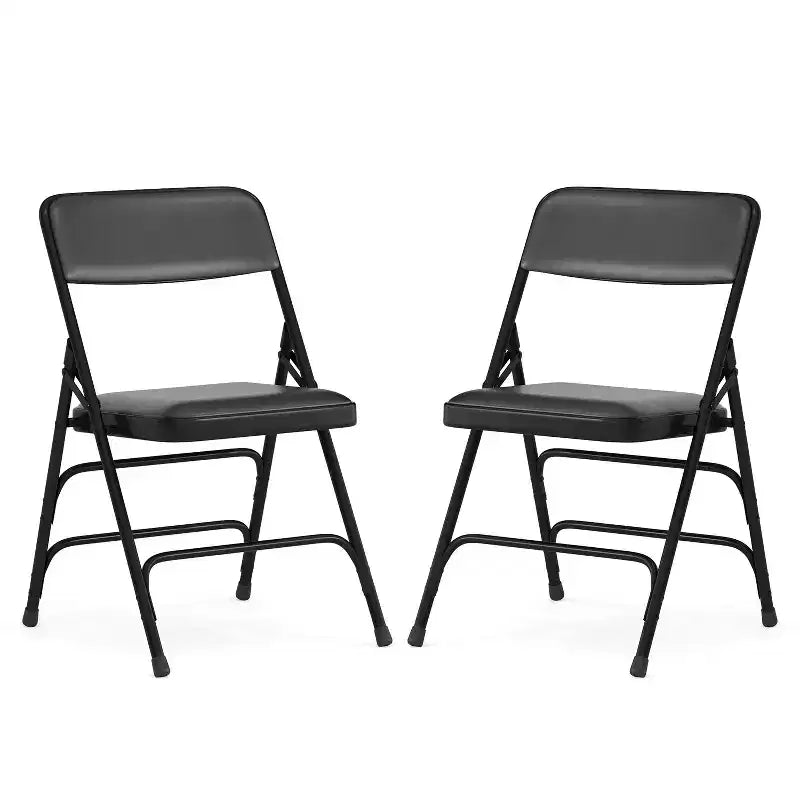 Chaise pliante rembourrée en métal Beige/Noir/Gris/Bleu marine pour 2