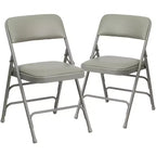 Chaise pliante rembourrée en métal Beige/Noir/Gris/Bleu marine pour 2