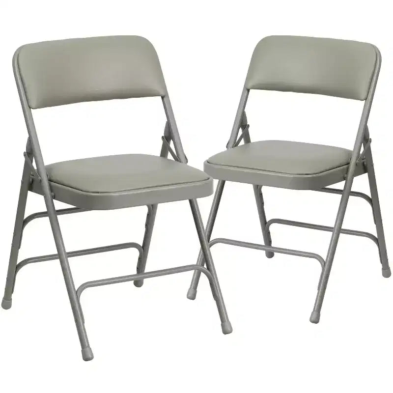 Chaise pliante rembourrée en métal Beige/Noir/Gris/Bleu marine pour 2