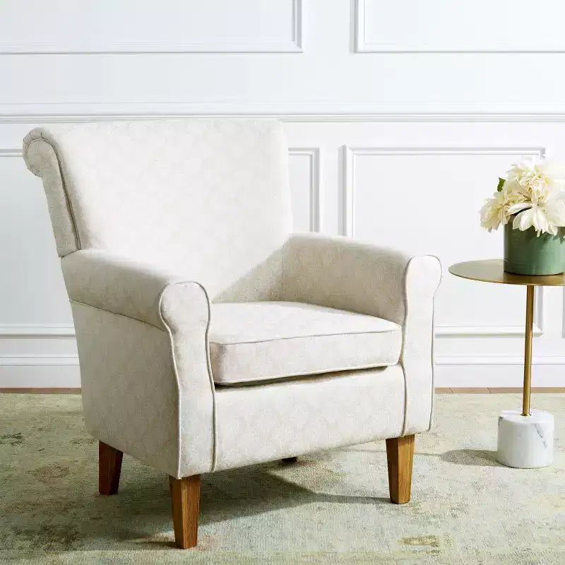Fauteuil d'appoint rembourré beige/vert/bleu/rouge pour 1 personne