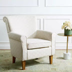 Fauteuil d'appoint rembourré beige/vert/bleu/rouge pour 1 personne