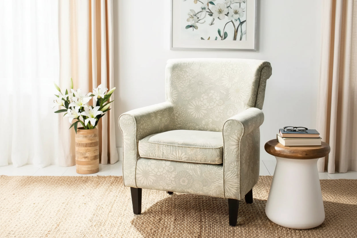 Fauteuil d'appoint rembourré beige/vert/bleu/rouge pour 1 personne