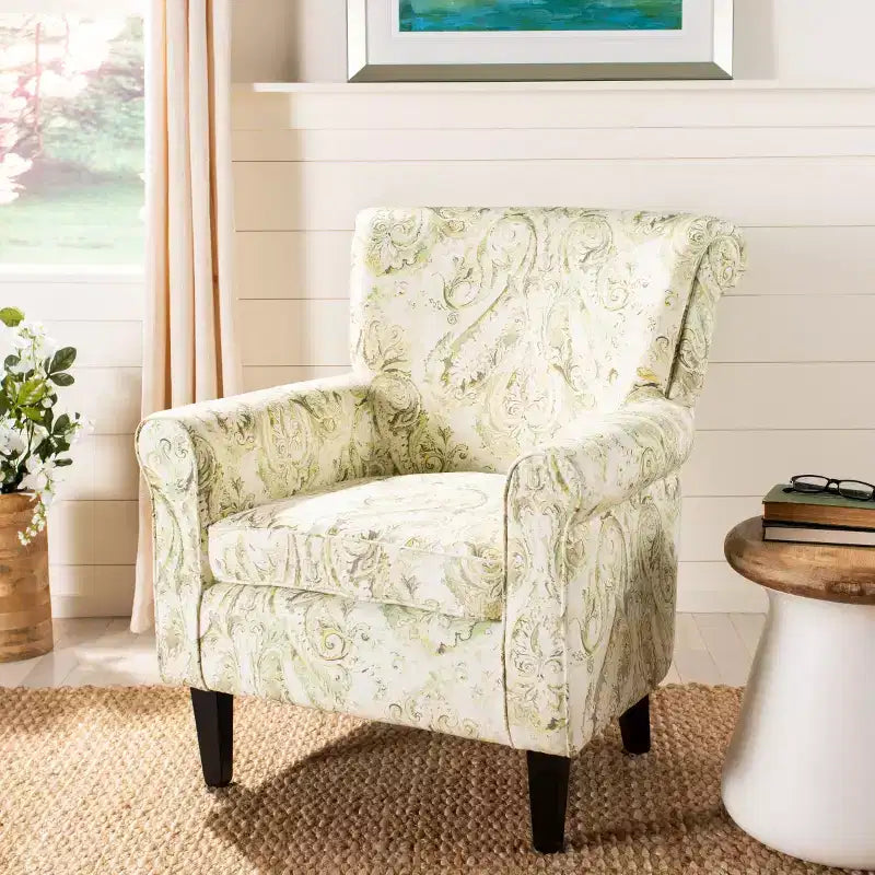 Fauteuil d'appoint rembourré beige/vert/bleu/rouge pour 1 personne