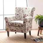 Fauteuil d'appoint rembourré beige/vert/bleu/rouge pour 1 personne