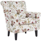 Fauteuil d'appoint rembourré beige/vert/bleu/rouge pour 1 personne