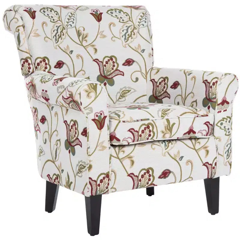 Fauteuil d'appoint rembourré beige/vert/bleu/rouge pour 1 personne