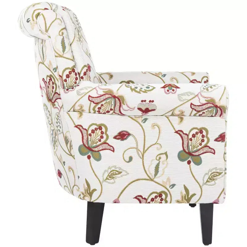 Fauteuil d'appoint rembourré beige/vert/bleu/rouge pour 1 personne