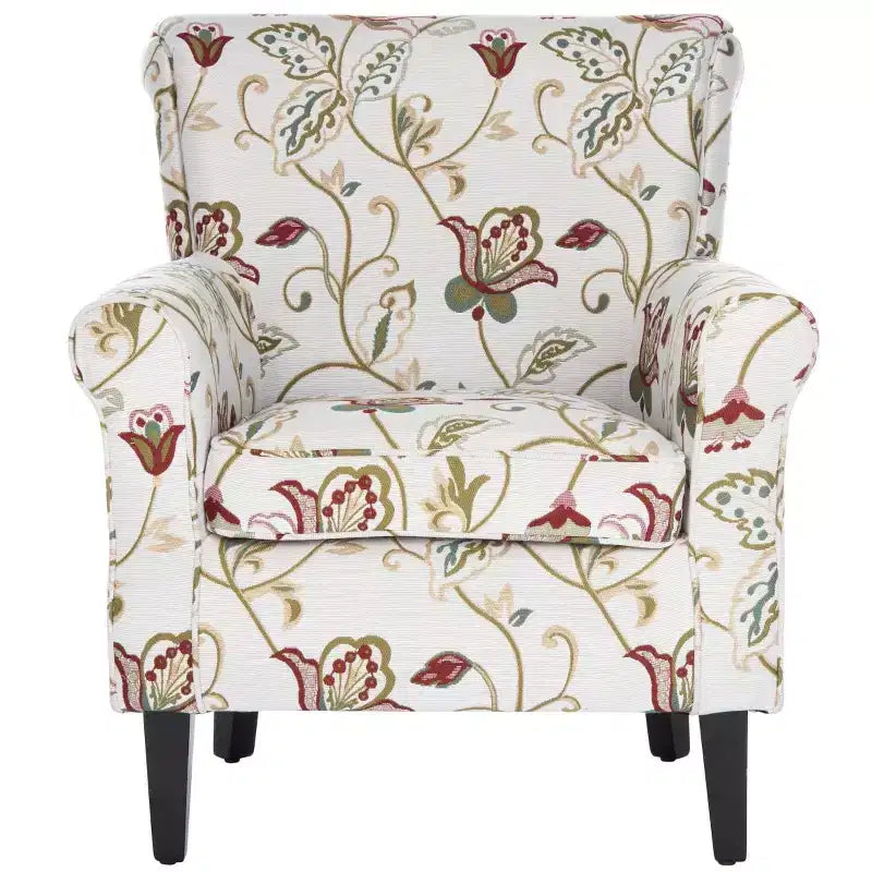 Fauteuil d'appoint rembourré beige/vert/bleu/rouge pour 1 personne