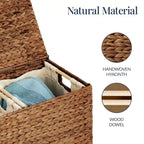 Panier double à linge en jacinthe d'eau naturelle/noire/grise/espresso avec sacs de doublure pour 1