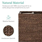 Panier double à linge en jacinthe d'eau naturelle/noire/grise/espresso avec sacs de doublure pour 1