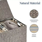 Panier double à linge en jacinthe d'eau naturelle/noire/grise/espresso avec sacs de doublure pour 1