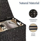 Panier double à linge en jacinthe d'eau naturelle/noire/grise/espresso avec sacs de doublure pour 1