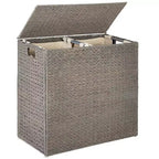 Panier double à linge en jacinthe d'eau naturelle/noire/grise/espresso avec sacs de doublure pour 1