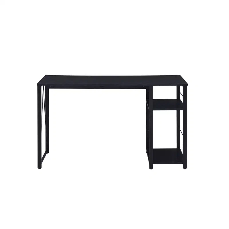 Bureau noir/blanc patiné avec étagère ouverte pour 1 personne