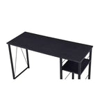 Bureau noir/blanc patiné avec étagère ouverte pour 1 personne
