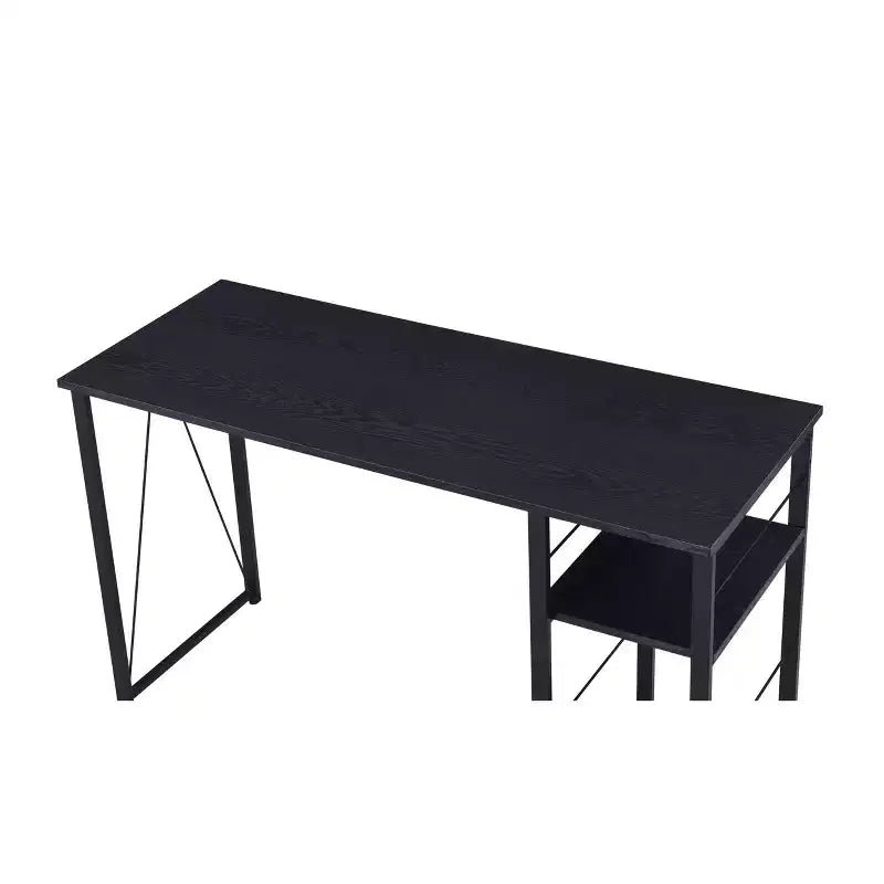 Bureau noir/blanc patiné avec étagère ouverte pour 1 personne