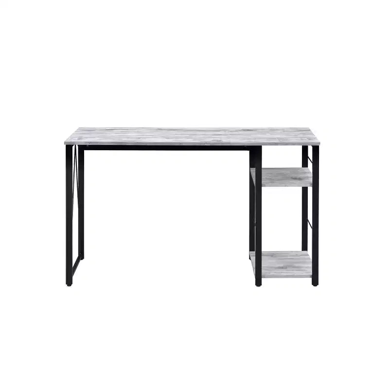 Bureau noir/blanc patiné avec étagère ouverte pour 1 personne