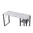 Bureau noir/blanc patiné avec étagère ouverte pour 1 personne