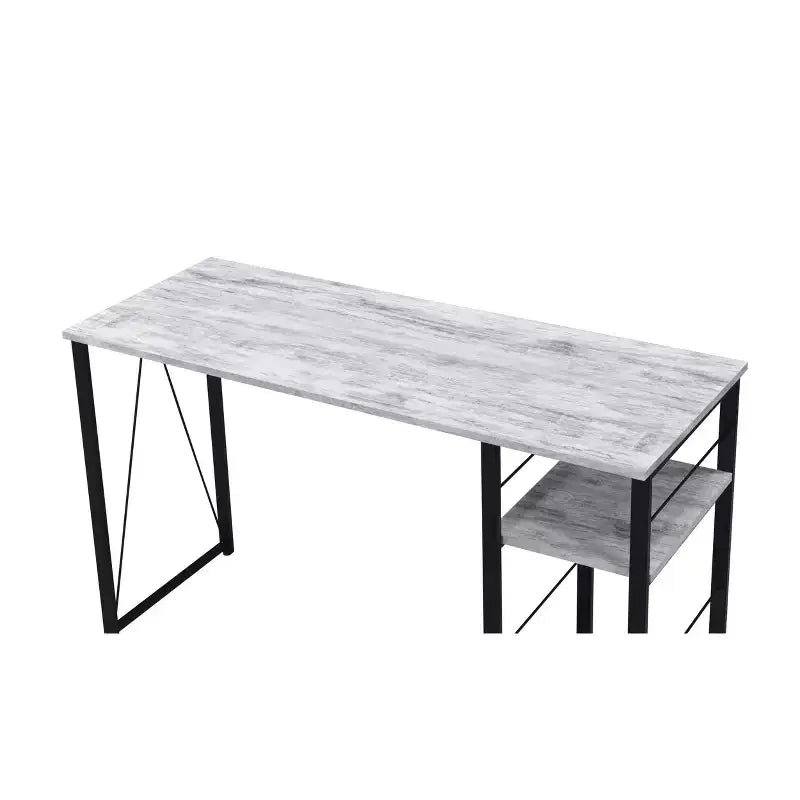 Bureau noir/blanc patiné avec étagère ouverte pour 1 personne