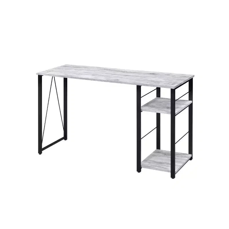 Bureau noir/blanc patiné avec étagère ouverte pour 1 personne