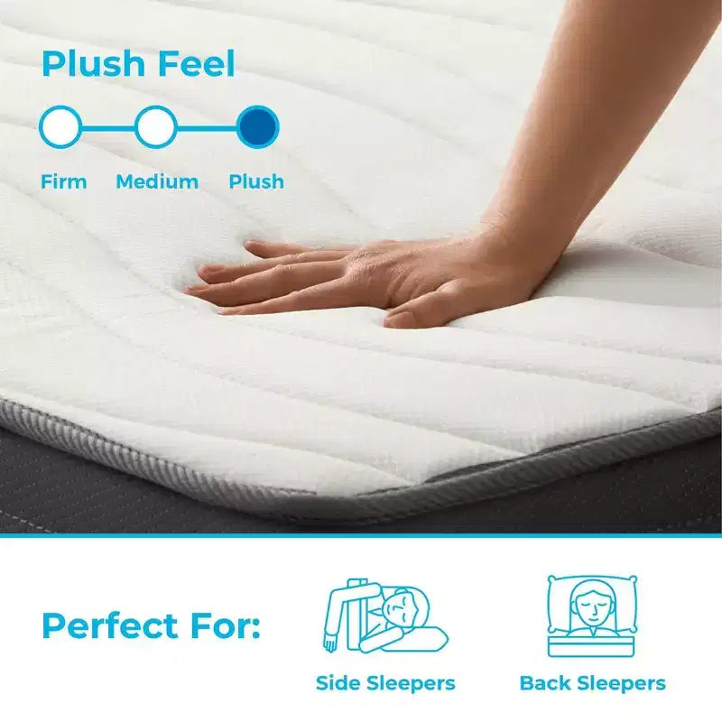 Matelas hybride en mousse à mémoire de forme gel blanc 12 po pour 1 personne