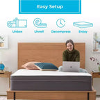Matelas hybride en mousse à mémoire de forme gel blanc 12 po pour 1 personne