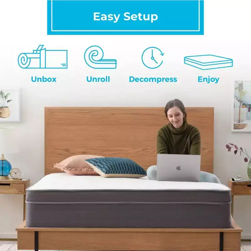 Matelas hybride en mousse à mémoire de forme gel blanc 12 po pour 1 personne