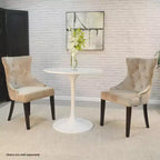 Table à manger ronde plateau marbre noir/blanc pour 2
