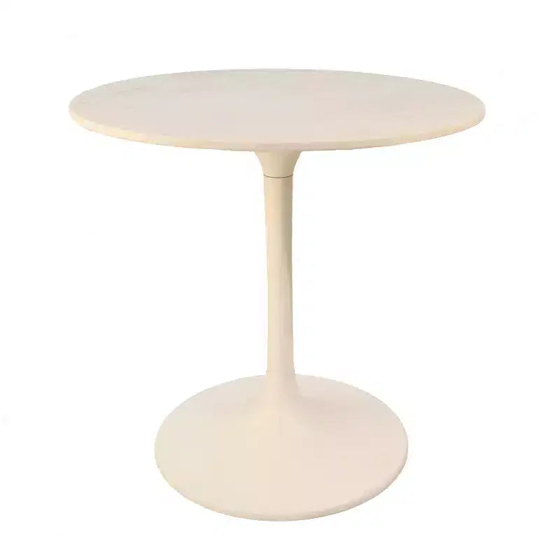 Table à manger ronde plateau marbre noir/blanc pour 2