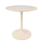 Table à manger ronde plateau marbre noir/blanc pour 2