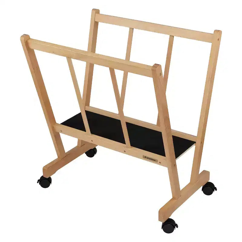 Meuble de rangement pour impressions artistiques en bois noir/naturel/noyer/blanc avec roulettes pour 1