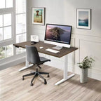 Bureau électrique réglable en hauteur à deux moteurs, blanc, pour 1 personne