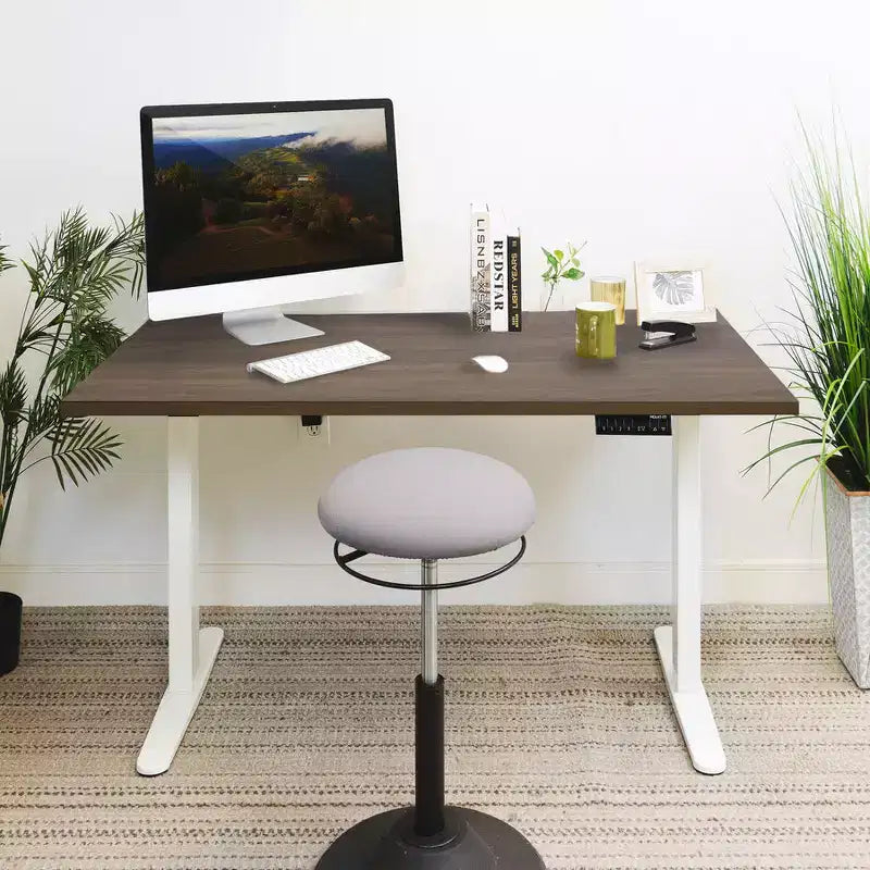 White Dual Motor Electric Height-Adjustable Standing Desk for 1