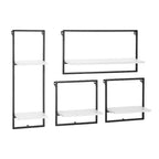 Lot de 4 étagères murales flottantes encadrées (noir/marron/blanc) pour 1