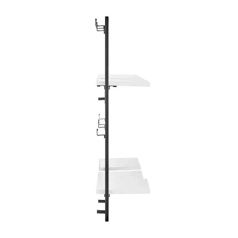 Lot de 4 étagères murales flottantes encadrées (noir/marron/blanc) pour 1