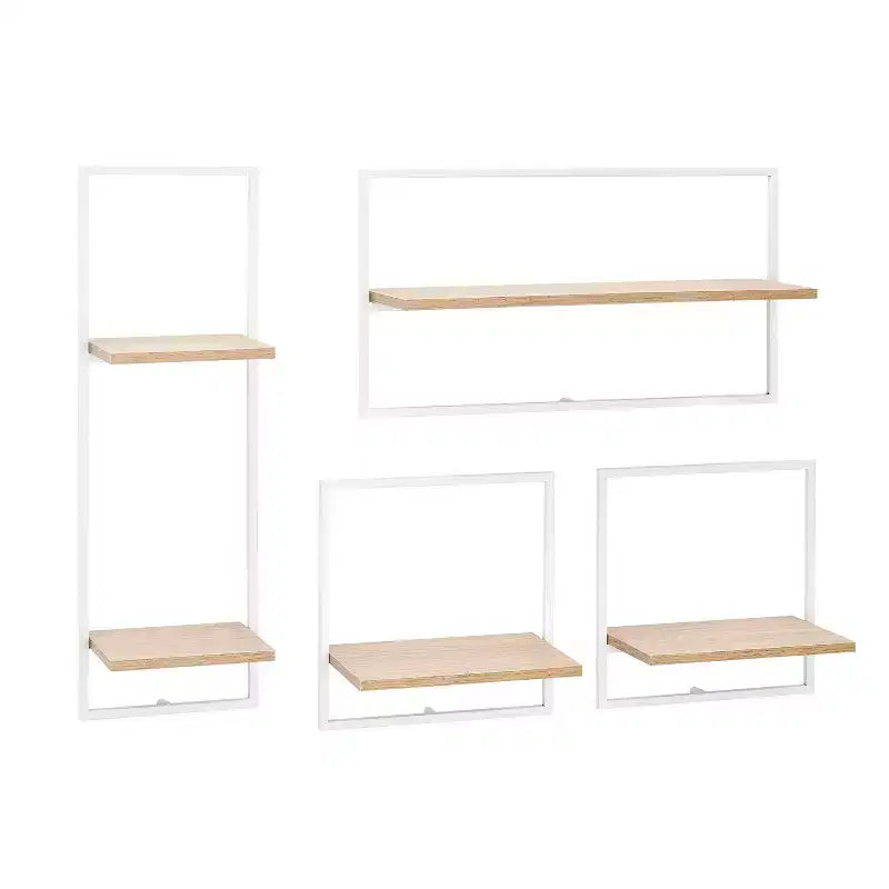 Lot de 4 étagères murales flottantes encadrées (noir/marron/blanc) pour 1