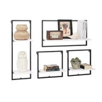 Lot de 4 étagères murales flottantes encadrées (noir/marron/blanc) pour 1