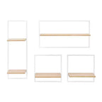Lot de 4 étagères murales flottantes encadrées (noir/marron/blanc) pour 1