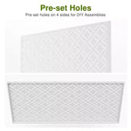 Brise-vue extérieur en acier galvanisé noir/blanc avec motif floral pour 1