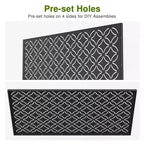 Brise-vue extérieur en acier galvanisé noir/blanc avec motif floral pour 1