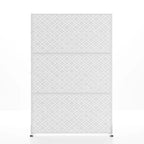 Brise-vue extérieur en acier galvanisé noir/blanc avec motif floral pour 1