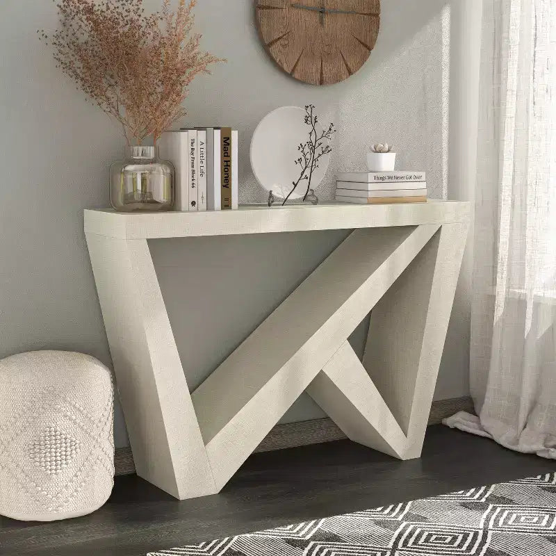 Console moderne géométrique noir/crème/rouge/vert sauge pour 1