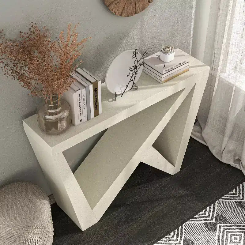 Console moderne géométrique noir/crème/rouge/vert sauge pour 1