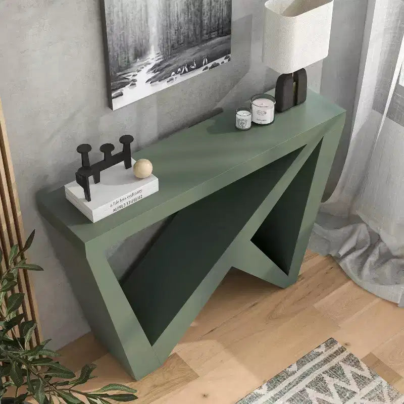Console moderne géométrique noir/crème/rouge/vert sauge pour 1