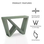 Console moderne géométrique noir/crème/rouge/vert sauge pour 1