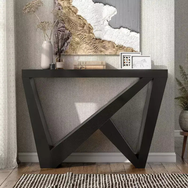 Console moderne géométrique noir/crème/rouge/vert sauge pour 1