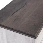 Meuble de bar en bois gris/bleu marine/blanc cassé avec portes en verre et rangement pour 1 bouteille de vin