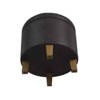 Ottoman de rangement rond capitonné en similicuir noir/marron pour 1 personne